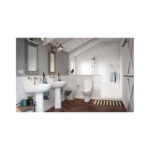 Λεκάνη δαπέδου Cersanit President με καζανάκι πορσελάνης και κάλυμμα λευκή οριζόντιας αποχέτευσης