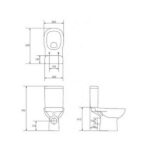 Λεκάνη δαπέδου Cersanit facile με καζανάκι πορσελάνης και κάλυμμα λευκή οριζόντιας αποχέτευσης - Image 2