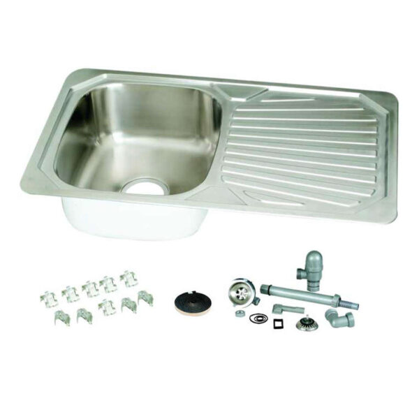 Νεροχύτης Ανοξείδωτος Μονός με Μαξιλάρι