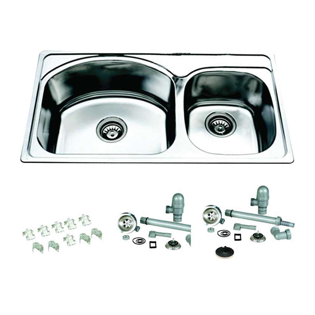 Νεροχύτης Ανοξείδωτος με Δυο Άνισες Γούρνες Νεροχύτης Ανοξείδωτος με Δυο Άνισες Γούρνες