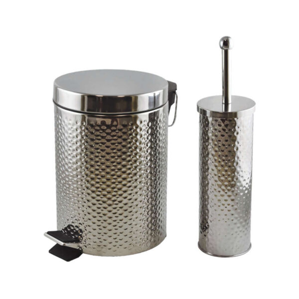 Μεταλλική βούρτσα λεκάνης (πιγκάλ) και κάδος με πεντάλ