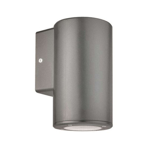 ΑΠΛΙΚΑ ΤΟΙΧΟΥ ΜΟΝΗ ΣΤΡΟΓΓΥΛΗ DOWN ΠΛΑΣΤΙΚΗ GU10 ΓΚΡΙ