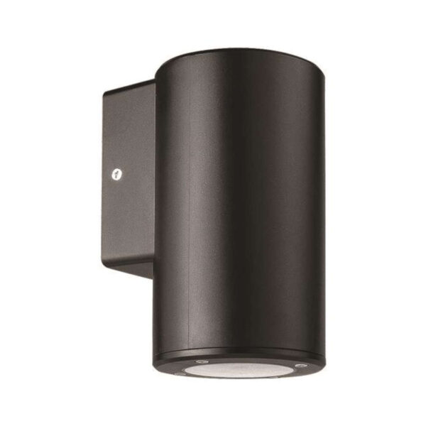 ΑΠΛΙΚΑ ΤΟΙΧΟΥ ΜΟΝΗ ΣΤΡΟΓΓΥΛΗ DOWN ΠΛΑΣΤΙΚΗ GU10 ΜΑΥΡΗ