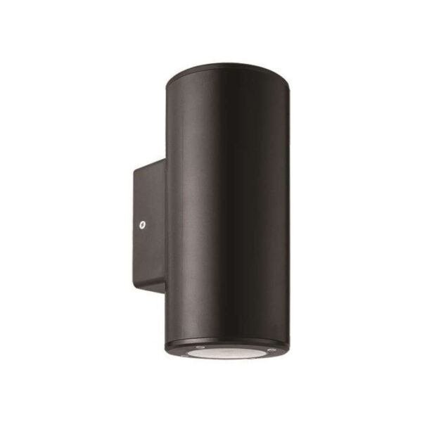 ΑΠΛΙΚΑ ΤΟΙΧΟΥ ΜΟΝΗ ΣΤΡΟΓΓΥΛΗ UP-DOWN ΠΛΑΣΤΙΚΗ GU10 ΜΑΥΡΗ