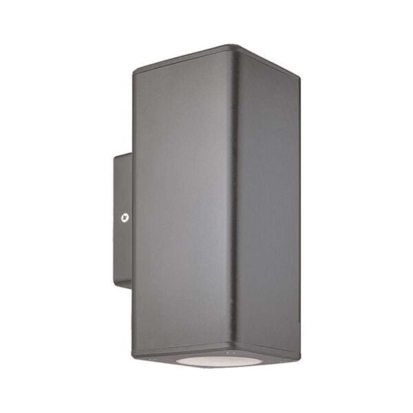 ΑΠΛΙΚΑ ΤΟΙΧΟΥ ΜΟΝΗ ΤΕΤΡΑΓΩΝΗ UP-DOWN ΠΛΑΣΤΙΚΗ GU10 ΓΚΡΙ